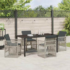 Garden Dining Set 5 pcs Light Grey Poly Rattan