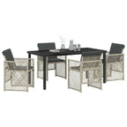Garden Dining Set 5 pcs Light Grey Poly Rattan