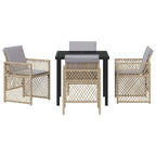 Garden Dining Set 5 pcs Beige Poly Rattan