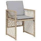 Garden Dining Set 5 pcs Beige Poly Rattan
