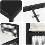 Garden Dining Set 5 pcs Black Powder-Coated Steel