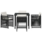 Garden Dining Set 5 pcs Black Powder-Coated Steel