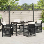 Garden Dining Set 5 pcs Black Powder-Coated Steel