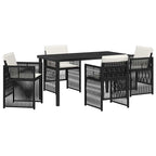 Garden Dining Set 5 pcs Black Powder-Coated Steel