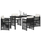 Garden Dining Set 5 pcs Black Powder-Coated Steel