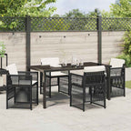 Garden Dining Set 5 pcs Black Powder-Coated Steel
