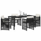 Garden Dining Set 5 pcs Black Powder-Coated Steel