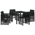 Garden Dining Set 5 pcs Black Powder-Coated Steel