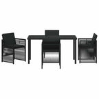 Garden Dining Set 5 pcs Black Powder-Coated Steel