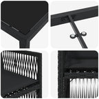 Garden Dining Set 5 pcs Black Powder-Coated Steel