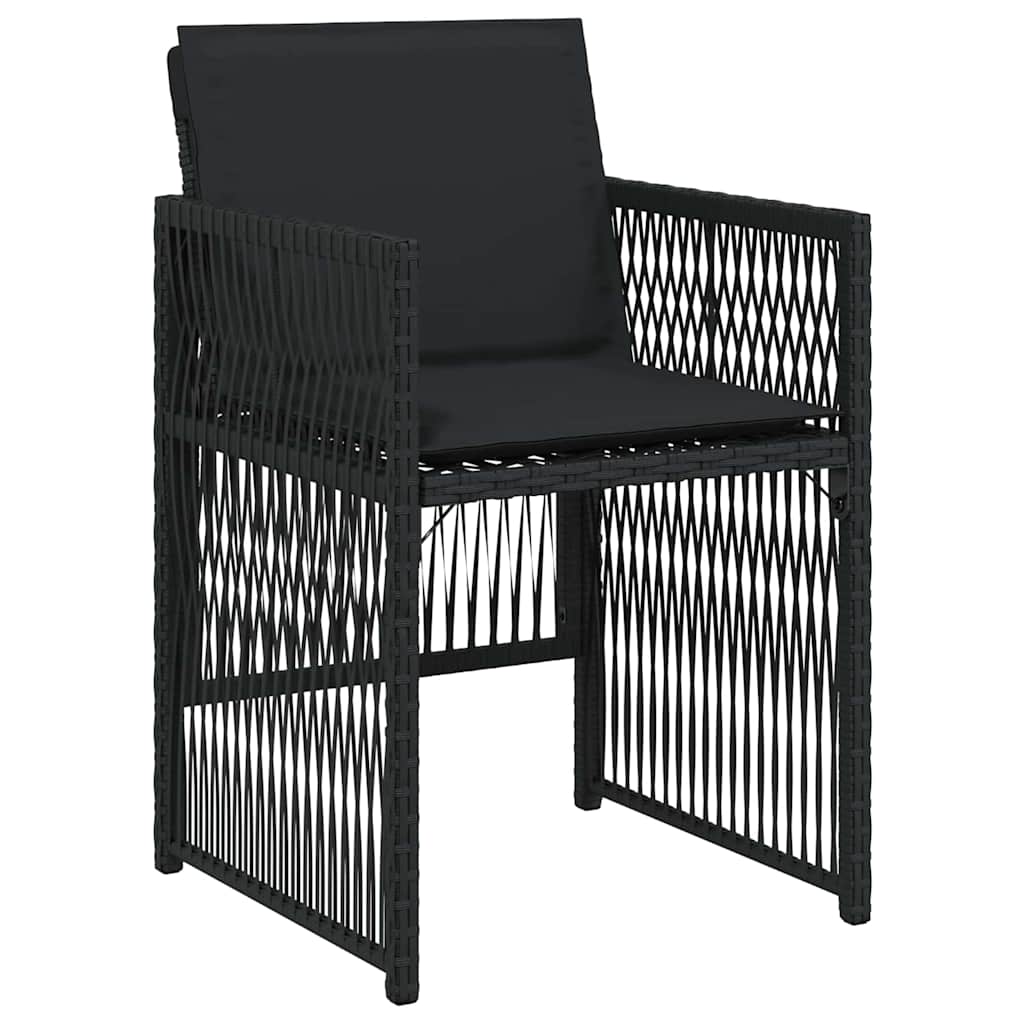 Garden Dining Set 5 pcs Black Powder-Coated Steel