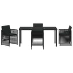 Garden Dining Set 5 pcs Black Powder-Coated Steel