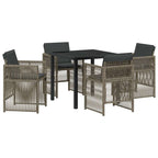 Garden Dining Set 5 pcs Grey Powder-Coated Steel