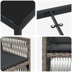 Garden Dining Set 5 pcs Grey Powder-Coated Steel