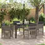 Garden Dining Set 5 pcs Grey Powder-Coated Steel
