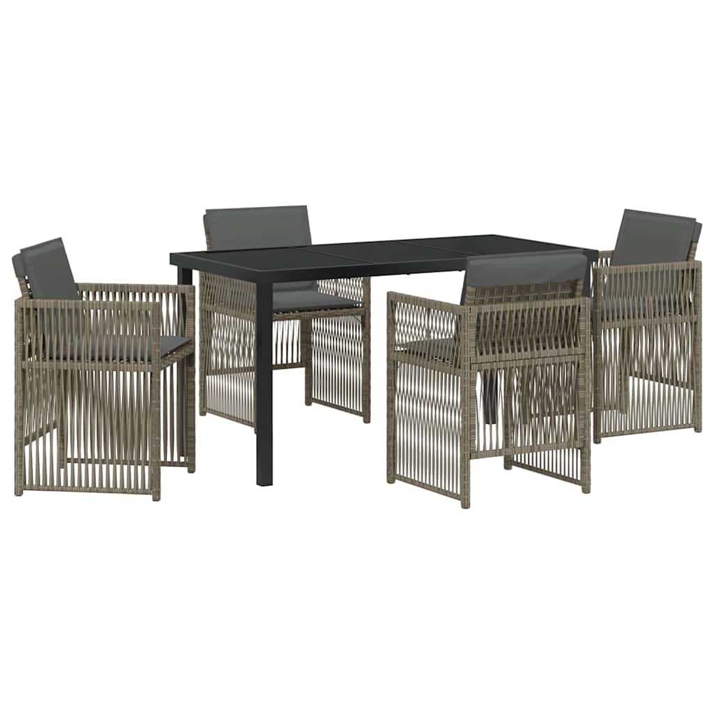 Garden Dining Set 5 pcs Grey Powder-Coated Steel