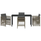 Garden Dining Set 5 pcs Grey Powder-Coated Steel