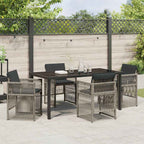 Garden Dining Set 5 pcs Grey Powder-Coated Steel