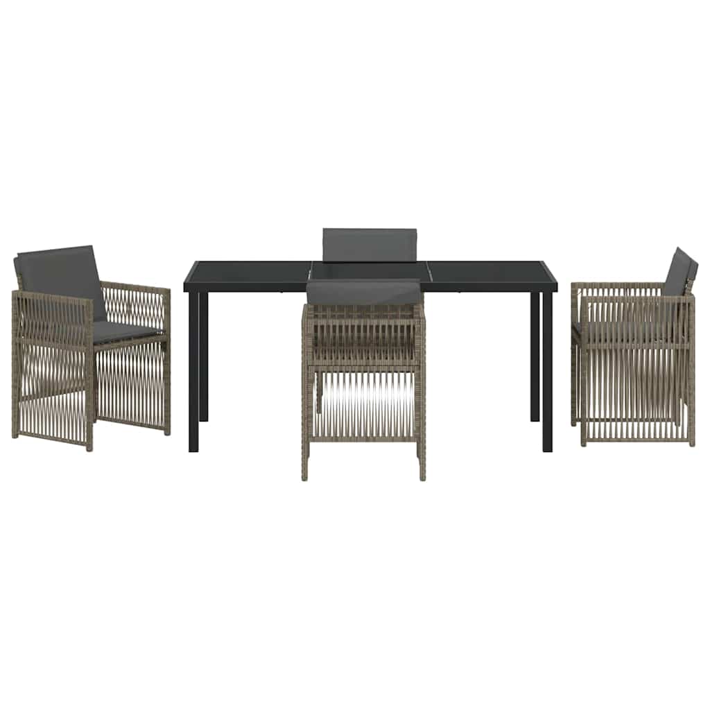 Garden Dining Set 5 pcs Grey Powder-Coated Steel