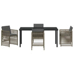 Garden Dining Set 5 pcs Grey Powder-Coated Steel