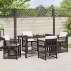 Garden Dining Set 5 pcs Brown Powder-Coated Steel