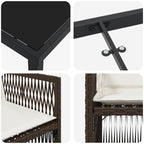 Garden Dining Set 5 pcs Brown Powder-Coated Steel