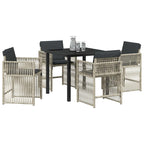 Garden Dining Set 5 pcs Light Grey Powder-Coated Steel