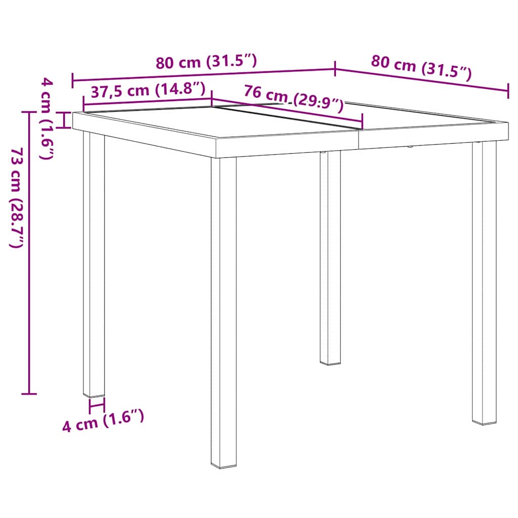 Garden Dining Set 5 pcs Light Grey Powder-Coated Steel