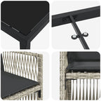 Garden Dining Set 5 pcs Light Grey Powder-Coated Steel