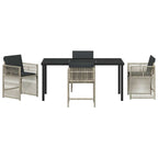 Garden Dining Set 5 pcs Light Grey Powder-Coated Steel