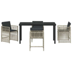 Garden Dining Set 5 pcs Light Grey Powder-Coated Steel