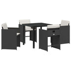 Garden Dining Set 5 pcs Black Poly Rattan