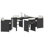 Garden Dining Set 5 pcs Black Poly Rattan