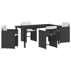 Garden Dining Set 5 pcs Black Poly Rattan
