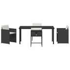 Garden Dining Set 5 pcs Black Poly Rattan