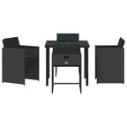 Garden Dining Set 5 pcs Black Poly Rattan