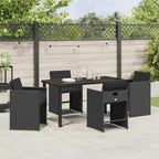 Garden Dining Set 5 pcs Black Poly Rattan
