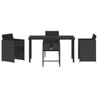 Garden Dining Set 5 pcs Black Poly Rattan