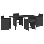 Garden Dining Set 5 pcs Black Poly Rattan