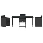 Garden Dining Set 5 pcs Black Poly Rattan