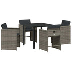 Garden Dining Set 5 pcs Grey Poly Rattan