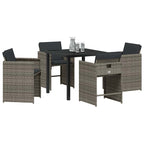 Garden Dining Set 5 pcs Grey Poly Rattan