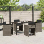 Garden Dining Set 5 pcs Grey Poly Rattan