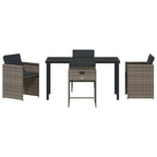 Garden Dining Set 5 pcs Grey Poly Rattan