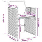 Garden Dining Set 5 pcs Grey Poly Rattan