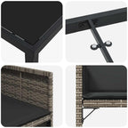 Garden Dining Set 5 pcs Grey Poly Rattan