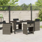 Garden Dining Set 5 pcs Grey Poly Rattan