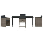 Garden Dining Set 5 pcs Grey Poly Rattan