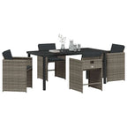Garden Dining Set 5 pcs Grey Poly Rattan
