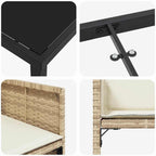 Garden Dining Set 5 pcs Beige Poly Rattan